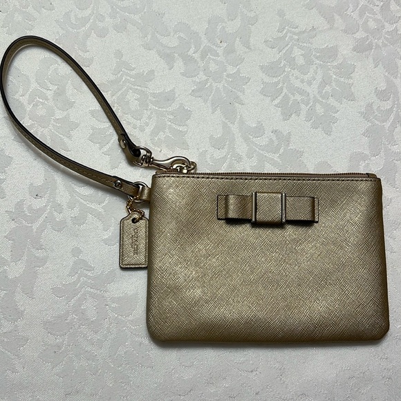 Coach Gold wristlet - Picture 1 of 9